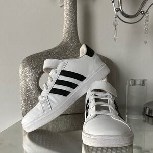 adidas Originals White Sneakers with Black Stripes